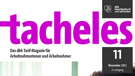 Das Foto zeigt das Cover der November-Ausgabe des tacheles.