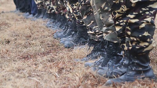 Stiefel von Soldaten