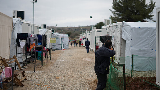 Camp von geflüchteten Menschen